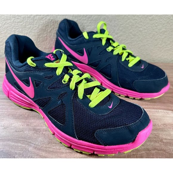 Nike Revolution 2 Women's Size 11 Running Shoes 554900-463 Sneakers - Black Pink - Picture 4 of 11